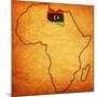 Libya on Actual Map of Africa-michal812-Mounted Art Print