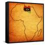 Libya on Actual Map of Africa-michal812-Framed Stretched Canvas