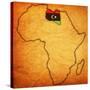 Libya on Actual Map of Africa-michal812-Stretched Canvas