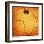 Libya on Actual Map of Africa-michal812-Framed Art Print