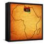 Libya on Actual Map of Africa-michal812-Framed Stretched Canvas