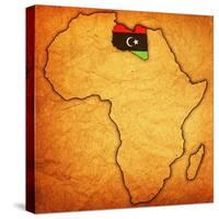 Libya on Actual Map of Africa-michal812-Stretched Canvas