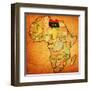 Libya on Actual Map of Africa-michal812-Framed Art Print