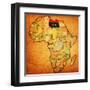 Libya on Actual Map of Africa-michal812-Framed Art Print