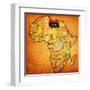 Libya on Actual Map of Africa-michal812-Framed Art Print