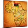 Libya on Actual Map of Africa-michal812-Mounted Art Print