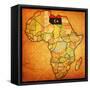 Libya on Actual Map of Africa-michal812-Framed Stretched Canvas