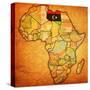 Libya on Actual Map of Africa-michal812-Stretched Canvas