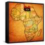 Libya on Actual Map of Africa-michal812-Framed Stretched Canvas