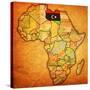 Libya on Actual Map of Africa-michal812-Stretched Canvas