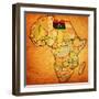 Libya on Actual Map of Africa-michal812-Framed Art Print