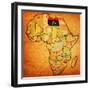 Libya on Actual Map of Africa-michal812-Framed Art Print