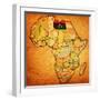 Libya on Actual Map of Africa-michal812-Framed Art Print