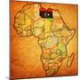 Libya on Actual Map of Africa-michal812-Mounted Art Print