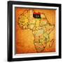 Libya on Actual Map of Africa-michal812-Framed Art Print