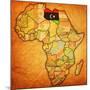 Libya on Actual Map of Africa-michal812-Mounted Art Print