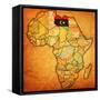 Libya on Actual Map of Africa-michal812-Framed Stretched Canvas