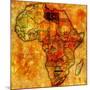 Libya on Actual Map of Africa-michal812-Mounted Art Print