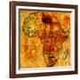 Libya on Actual Map of Africa-michal812-Framed Art Print