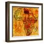 Libya on Actual Map of Africa-michal812-Framed Art Print