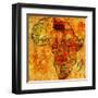 Libya on Actual Map of Africa-michal812-Framed Art Print