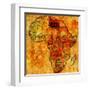 Libya on Actual Map of Africa-michal812-Framed Art Print