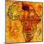 Libya on Actual Map of Africa-michal812-Mounted Art Print