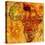 Libya on Actual Map of Africa-michal812-Stretched Canvas