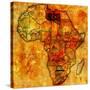 Libya on Actual Map of Africa-michal812-Stretched Canvas