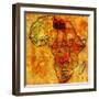 Libya on Actual Map of Africa-michal812-Framed Art Print