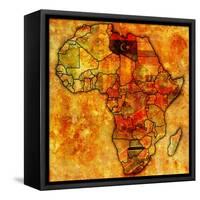 Libya on Actual Map of Africa-michal812-Framed Stretched Canvas