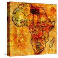 Libya on Actual Map of Africa-michal812-Stretched Canvas