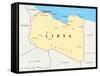 Libya Political Map-Peter Hermes Furian-Framed Stretched Canvas