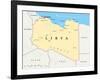 Libya Political Map-Peter Hermes Furian-Framed Art Print