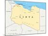 Libya Political Map-Peter Hermes Furian-Mounted Art Print