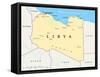 Libya Political Map-Peter Hermes Furian-Framed Stretched Canvas