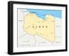 Libya Political Map-Peter Hermes Furian-Framed Art Print