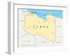 Libya Political Map-Peter Hermes Furian-Framed Art Print