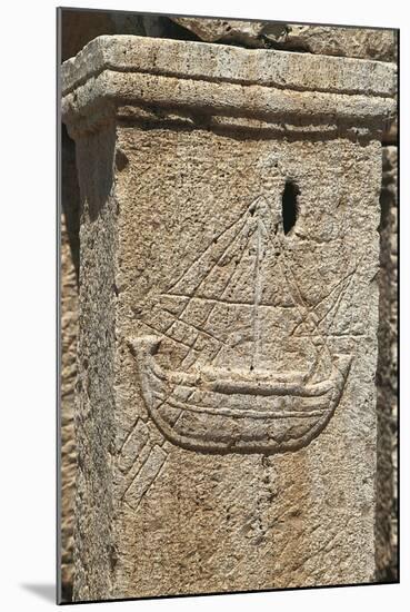 Libya, Tripolitania, Leptis Magna, Stele with Relief of Egyptian Ship-null-Mounted Giclee Print