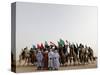 Libyan Camel Riders Holding Flags of Arab Countries Gather to Perform at Sirte Airport-null-Stretched Canvas