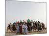 Libyan Camel Riders Holding Flags of Arab Countries Gather to Perform at Sirte Airport-null-Mounted Photographic Print