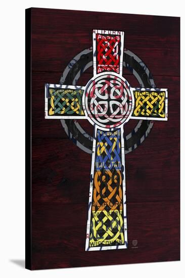 License Plate Art Celtic Cross-Design Turnpike-Stretched Canvas