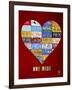 License Plate Art Heart-Design Turnpike-Framed Premium Giclee Print