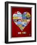 License Plate Art Heart-Design Turnpike-Framed Premium Giclee Print