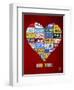 License Plate Art Heart-Design Turnpike-Framed Premium Giclee Print