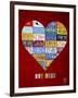 License Plate Art Heart-Design Turnpike-Framed Giclee Print