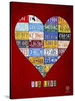 License Plate Art Heart-Design Turnpike-Stretched Canvas