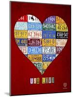 License Plate Art Heart-Design Turnpike-Mounted Giclee Print