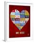 License Plate Art Heart-Design Turnpike-Framed Premium Giclee Print