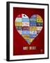 License Plate Art Heart-Design Turnpike-Framed Premium Giclee Print